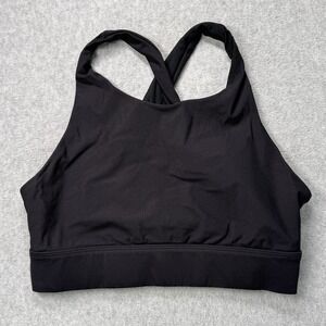 Fabletics Women's Black‎ High Neck Crossback Sports Bra Size S Nylon Blend